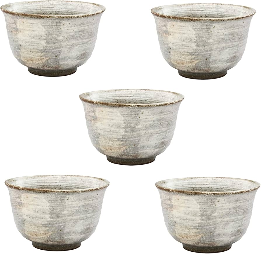 Amazon.co.jp: うつわ魯庵 美濃焼 「 松浦安久 」 白刷毛目 せん茶碗